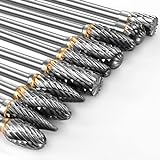 Hartmetall Frässtifte Set, 10 Stück Doppelschnitt-Frässtifte mit 3mm Schaft kompatibel mit Dremel, Drehwerkzeug Zubehör für Schleifen, Schnitzen, Metallpolieren, Gravieren, Bohren