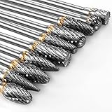 Hartmetall Frässtifte Set, 10 Stück Doppelschnitt-Frässtifte mit 3mm Schaft kompatibel mit Dremel, Drehwerkzeug Zubehör für Schleifen, Schnitzen, Metallpolieren, Gravieren, Bohren