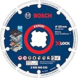 Bosch 1x EXPERT Diamond Metal Wheel X-LOCK Trennscheibe (für Gusseisen, Edelstahl, Ø 125 mm, Professional Zubehör Kleiner Winkelschleifer)