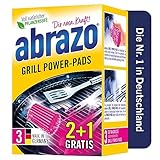 abrazo Grill Power-Pads - 3 Grillreiniger, Fettlöser mit antibakterieller Seife, Backofen und Grill Reiniger, Reinigung von Rost und Zubehör