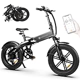 A Dece Oasis ADO Elektrofahrrad Faltbares Mountainbike, 20''*4.0 Fat Tire E-Bike mit Drehmomentsensor, 14,5-Ah-Akku, 7-Gang-Getriebe,IPX7 IPS-Farbdisplay, ADO EBIKE-App-Steuerung-Black