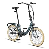 PACTO Nine - Hollandrad Komfortables Klappfahrrad 27cm Stahlrahmen Bike 20 Zoll Bicycle Shimano Nexus 3 Hub Gear Faltrad Klapprad Klappfahrrad für Erwachsene Herren Damen