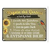 speecheese Regeln des Gartens - ein personalisiertes Schild für alle Hobbygärtner mit den wichtigsten Verhaltensregeln in deiner Wohlfühloase