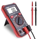 BEVA Digital Multimeter, Spannungsprüfer Strommessgerät CAT Ⅲ 600 V Voltmeter Durchgangsprüfer für AC/DC Spannung, DC Strom, Durchgang, Widerstand, Diode, Mit faltbar Ständer und Messleitungen