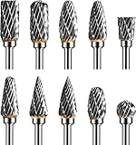 Hartmetall Frässtifte, Wolframkarbid Rotationsfräser Set 3 mm Schaft 6 mm Schleifkopf Schnitzfräser für Holzbearbeitung Carving Metall Polieren Gravieren(10 Stück）