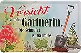 Geschenkeparadies 24 Blechschild Vorsicht vor der Gärtnerin. Die Schaufel ist harmlos.