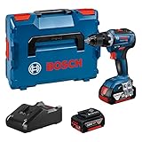 Bosch Professional 18V System Akku Bohrschrauber GSR 18V-55 (max. Drehmoment 55 Nm, 1.800 min⁻¹, inkl. 2x 4.0Ah Akku, Schnellladegerät GAL 18V-40, L-BOXX)