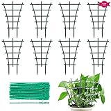 8 Stück Rankhilfe Zimmerpflanzen,Rrankgitter Spaliere und Rankhilfen für Kletterpflanzen Gartenpflanzen Rattanpflanzen mit 50x verstellbar Pflanzenbinder