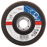 Bosch Accessories Professional Fächerschleifscheibe (für Winkelschleifer verschiedene Materialien, gerade Ausführung, Ø 125 mm, Körnung 80), Schwarz