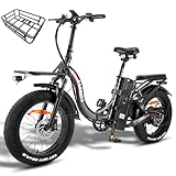 Fafrees F20 X-MAX [ Offiziell ] Kapprad Ebike Herren 20 Zoll 48V 30Ah Akku, Fatbike E-Bike Klapprad 65N.m, E Bike Damen Bremslicht, E Mountainbike Shimano 7S, Elektrofahrräder Fatbike 150kg (grau)