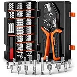 SOMELINE® Crimpzangen Set, 18 Arten [0,75-6 mm²] Flachsteckhülsen Set, Flachsteckhülsenzange, Spade Steckverbinder Krimpzange, Crimpzangen Tool, Crimp Zange, Crimpwerkzeug, Crimp Tool, Presszange