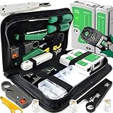 Retoo Netzwerk Werkzeug Set 9 in 1 Professionell, Etui, LAN Kabel Tester für RJ45, RJ1, Kabeltester Kit, Patchkabel Tester, Reparaturwerkzeuge für Netzwerkkabelinstallationen, Haushalt, Computer