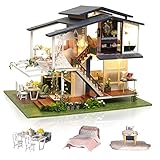 Cuteefun DIY Miniatur Puppenhaus Kit zum BAU Miniatur Haus mit Musik und Möbeln Selber Bauen Kreative Bastelgeschenke für Frauen (Monet Garden)