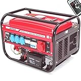 Elektro-Start Benzin Stromerzeuger 9500E Generator 230V 400V 66265 Stromaggregat, Schlüssel E-Start, 6,5PS, 196ccm, 3 x 230V, 1x 400V, 1x12V, Seilzugstart