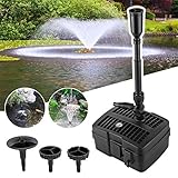 YAOBLUESEA 4 in 1 Teichpumpe Springbrunnenpumpe mit Filter UV-Klärer Wasserspielpumpe Bachlaufpumpe Stromkabel für Garten- und Springbrunnengestaltung（24W）