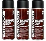 Deco Color 3 Stück 400 ml Rust Blocker 4in1 Metallschutzlack Rost Stop Lack schwarz matt RAL 9005 18800