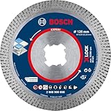 Bosch 1x EXPERT HardCeramic X-LOCK Diamanttrennscheiben (für Harte Fliesen, Harter Stein, Ø 125 mm, Professional Zubehör Kleiner Winkelschleifer)