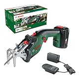 Bosch Akku-Gartensäge/Säbelsäge/Reciprosäge Keo (1 Akku 2,0 Ah, 18-Volt-System, Schneidekapazität 80 mm, mit Schweizer Präzisionssägeblatt für Holz, im Karton)