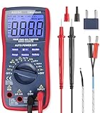 AstroAI Digital Multimeter, True RMS 6000 Counts Advanced Multimeter, messen AC/DC Spannung, AC/DC Strom, Widerstand, Kontinuität, Kapazitanz, Frequenz, Tests Dioden, Transistoren, Temperatur, Rot