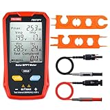 Owootecc 800W FB673PV Solarpanel Tester Photovoltaik Panel Multimeter Solar Panel Tester Multimeter mit LCD Display, Smart MPPT Tool zur Fehlersuche bei Leerlaufspannung für Solar PV Tests (FB673PV)