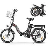 SAMEBIKE E Bike Elektrofahrrad 20' Fat Tire E-Fahrrad klapprad 36V/12Ah Akku,Max.Reichweite bis zu 35-70km, Off-Road Mountainbike mit Shimano 7 Gängen,City EBike Herren Damen(CY20) (Black)