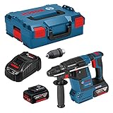 Bosch Professional 18V System Akku Bohrhammer GBH 18V-26 F (2,6 Joule, KickBack Control, Electronic Precision Control, inkl. 2x Akku GBA 18V 6.0Ah, Ladegerät GAL 1880 CV, Hammer Bohr, im L-BOXX)