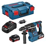 Bosch Professional 18V System Akku Bohrhammer GBH 18V-26 F (inkl. 2x 6.0Ah, GAL 1880 CV, Zusatzhandgriff, Tiefenanschlag, Maschinentuch, SDS plus Schnellwechselbohrfutter, Einlage, L-BOXX)