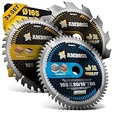 Ø165 x 20 Akku Hand- Kreissägeblatt Set passend für Bosch GKS 18v-57g, Bosch GKT 55 GCE, Makita SP6000 - AMBOSS WERKZEUGE® 165x20 Sägeblatt Sortiment