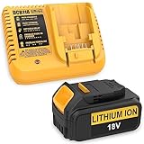 Energup 18V 5000mAh Ersatzakku für Dewalt Akku 18V + DCB118 Ladegerät für DeWalt 18V DCB184 DCB200 DCB182 DCB180 DCB181