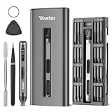 Vastar Präzisions Elektrischer Schraubendreher Set, 52 in 1 Mini Akku Elektroschrauber mit LED-Licht, Magnetische Electric Screwdriver Aufladung für phone, Spielkonsole, Kamera, Uhr, Laptop