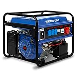 EBERTH 5500 Watt Notstromaggregat Stromerzeuger Stromaggregat mit E-Start, 13 PS Benzinmotor, 4-Takt, 3-Phasen, 1x 400V, 3x 230V, 1x 12V, automatischer Voltregler AVR, Ölmangelsicherung