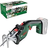 Bosch Akku-Gartensäge/Säbelsäge/Reciprosäge (ohne Akku, 18-Volt-System, Schneidekapazität 80 mm, mit Schweizer Präzisionssägeblatt für Holz, im Karton)