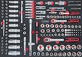 KS Tools 711.1011 Stecknuss-/Zubehörmodul, 1/4'‘ – 3/8'‘ – 1/2', 175-teilig