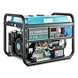 Könner & Söhnen Stromerzeuger KS 10000E ATS - Generator Benzin 18 PS 4-Takt Benzinmotor mit E-Starter, Automatischer Spannungsregler 230V, Notstromautomatik, 8000 Watt, 1x16A, 1x32A Stromgenerator