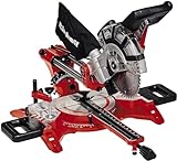 Einhell Zug-Kapp-Gehrungssäge TC-SM 2131/2 Dual (1800 W, max. 62 mm x 310 mm Schnitttiefe/-breite, Ø 210 mm Sägeblatt, beidseitig neigbarer Sägekopf, Zugfunktion, Laser)