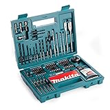 Makita B-53811 Bit & Bohrer-Set 100-teilig mit Bithalter in Kunstoffkoffer, Holz