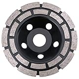 flintronic Premium Diamant-Schleiftopf, 125x22,2mm Schleifscheibe Doppelreihig, Diamant Schleifteller Universal, Doppelreihig Diamantschleifteller für Beton, Naturstein, Mauerwerk, Winkelschleifer