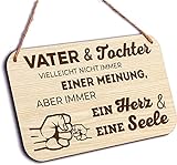 Glitzkind Holzschild Vater & Tochter Geschenk Geburtstag für Männer | Geburtstagsgeschenk Bester Papa Don Daddy | Witzige Lustige Geschenkideen Garten Heimwerker