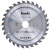 kwb Kreissägeblatt 210 x 30 mm - Schneller Schnitt, geeignet für Weich- und Hartholz, Tischlerplatten und Spanplatten