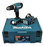 Makita Akku-Schlagbohrschrauber 18 V/ 1, 5 Ah inklusive Akku-Lampe, DHP453RYLJ Schwarz / Blau