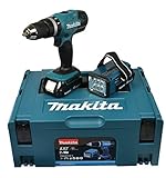 Makita Akku-Schlagbohrschrauber 18 V/ 1, 5 Ah inklusive Akku-Lampe, DHP453RYLJ Schwarz / Blau