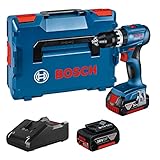 Bosch Professional 18V System Akku Schlagbohrschrauber GSB 18V-45 (Drehzahl 1.900 min⁻¹, inkl. 2x 3.0Ah Akku, GAL 18V-40, L-BOXX)