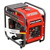 STAHLMANN Stromerzeuger Stromgenerator, GP 2500I – Notstromaggregat Benzin 2500 Watt, leise und kraftvoll, Stromaggregat oder Generator, 2,5kW 4 Takt Motor, Inverter mit 2x 230V Red