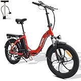 Fafrees F20 Fatbike Herren E-Bike Klapprad 20 Zoll mit 36V 16AH Akku für Pendeln, [ Offiziell ] E Bike Damen 250W, 25km/h Elektrofahrrad Klappbar Shimano 7S, Ebike MTB Mountainbike 150kg Klapppedale