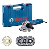 Bosch Professional Winkelschleifer GWX 750-125 mit X-LOCK (Scheiben-Ø: 125mm, Leistung 750 Watt, inkl. 5x Trenn- und Schleifscheiben-Set, Schutzhaube 125mm, Handwerkoffer) - Amazon Exclusive Set Set