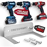 Wandfest® Akkuschrauber Halterung [Für alle Marken] MADE IN GERMANY| Für Makita, Bosch, Einhell, Milwaukee, Dewalt, Festool | Bohrmaschinenhalter