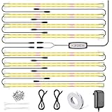 Relassy Pflanzenlampe LED Vollspektrum, Grow Lampe Streifen, Grow Light Vollspektrum LED mit Auto Timer 12/6/3H, Dimmbare Pflanzenlicht für Zimmerpflanzen Gewächshaus (8/Pack)