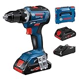 Bosch Professional Akkuschrauber GSR 18V-55 (2x 4,0 Ah ProCore Akku, 18 Volt System, max. Drehmoment: 55 Nm, in L-BOXX), Blau