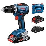 Bosch Professional 18V System Akku Bohrschrauber GSR 18V-55 (max. Drehmoment 55 Nm, 1.800 min⁻¹, inkl. 2x Akku ProCORE18V 4.0Ah, Schnellladegerät GAL 18V-40, L-BOXX-Einlage, L-BOXX)