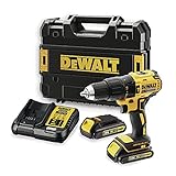 DEWALT 18V, 1,5Ah Schlagbohrschrauber/Schlagschrauber (bürstenlos, robustes Schnellspannfutter, integrierte LED-Leuchte, inkl. 2 Li-Ion-Akkus, System-Schnellladegerät und T STAK-Box) DCD778S2T